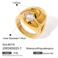 Zircon Titanium Steel Ring Does Not Fade - JDR24050257 - electronic accessories
